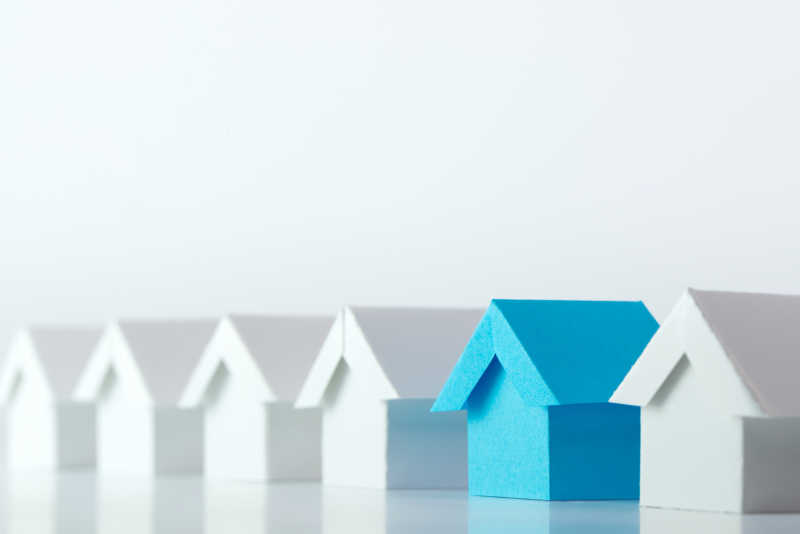 房地产业行业中白房子模型中的蓝房子