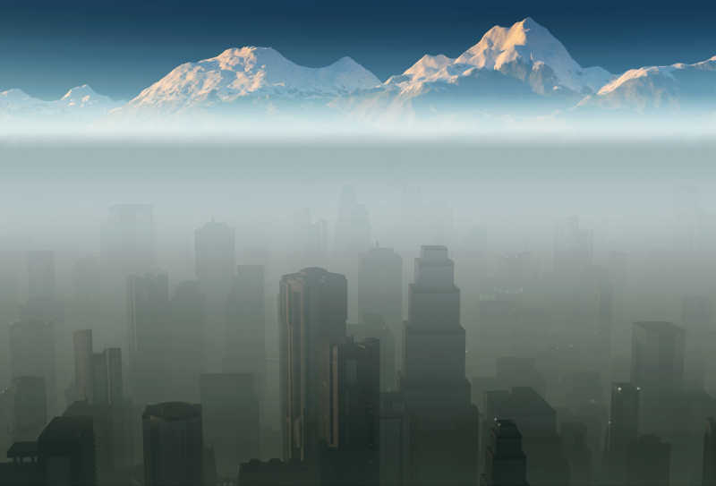 城市上空的雾霾