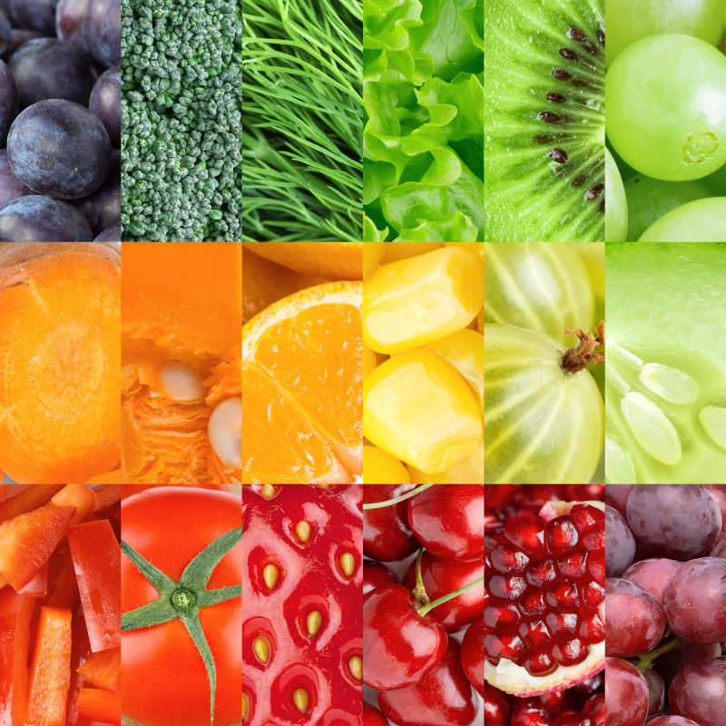 健康新鲜的水果与蔬菜