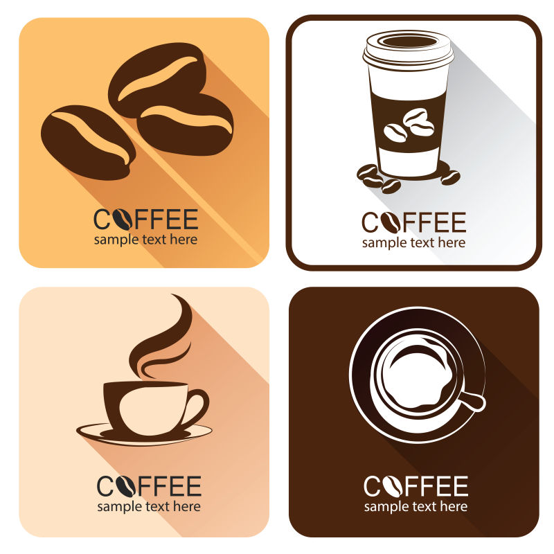 矢量咖啡徽章设计模板