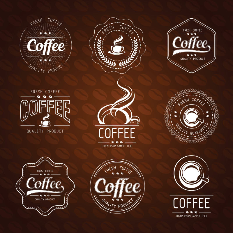 矢量的咖啡标签概念背景