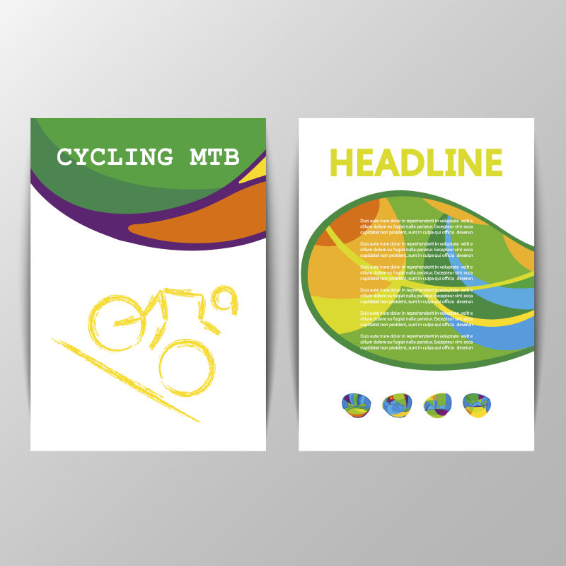 山地自行车运动手册封面矢量设计