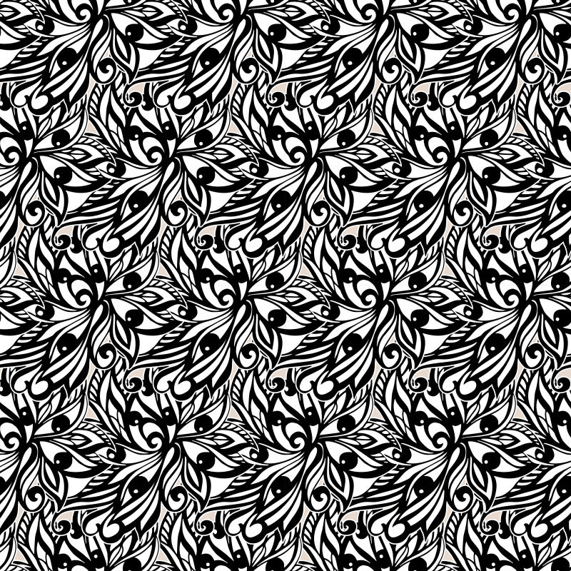 抽象的黑色花卉图案矢量背景