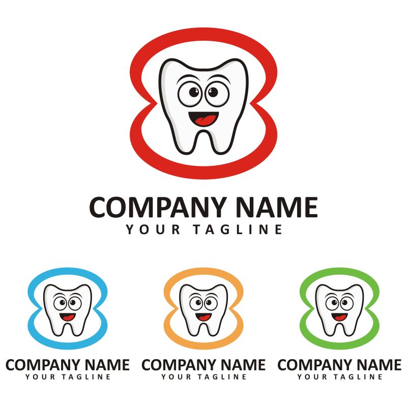 创意矢量牙科公司标志设计