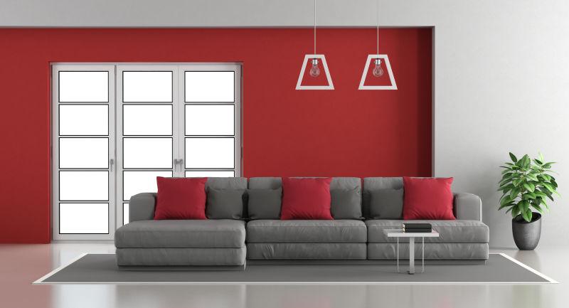 红灰搭配的室内客厅装修风格