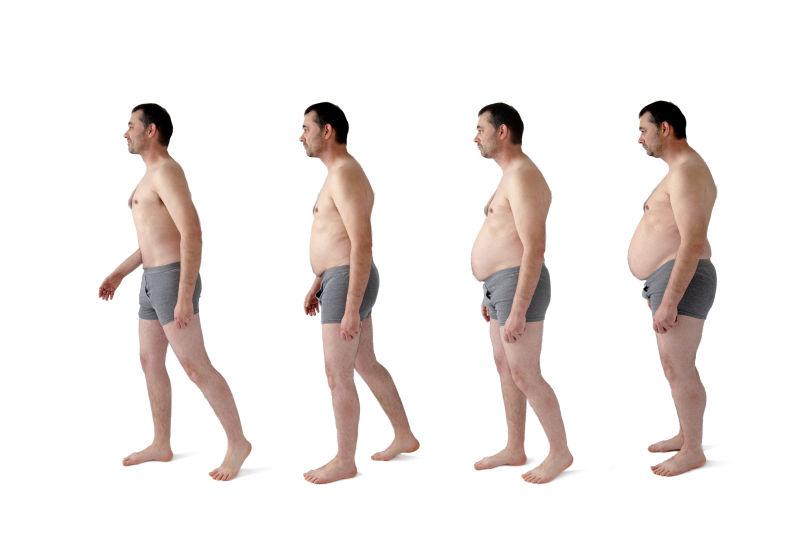 从胖到瘦男人减肥概念