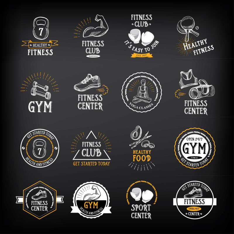 各种健身俱乐部标志设计