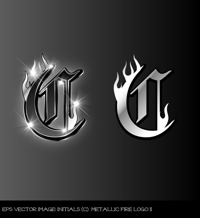 黑灰色矢量字母logo