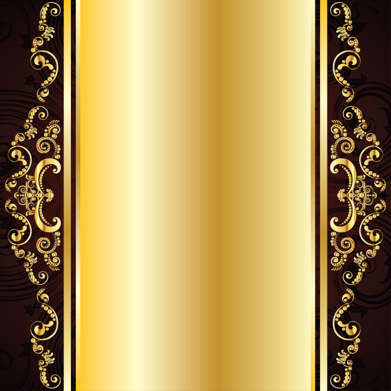 金色花纹装饰的矢量背景