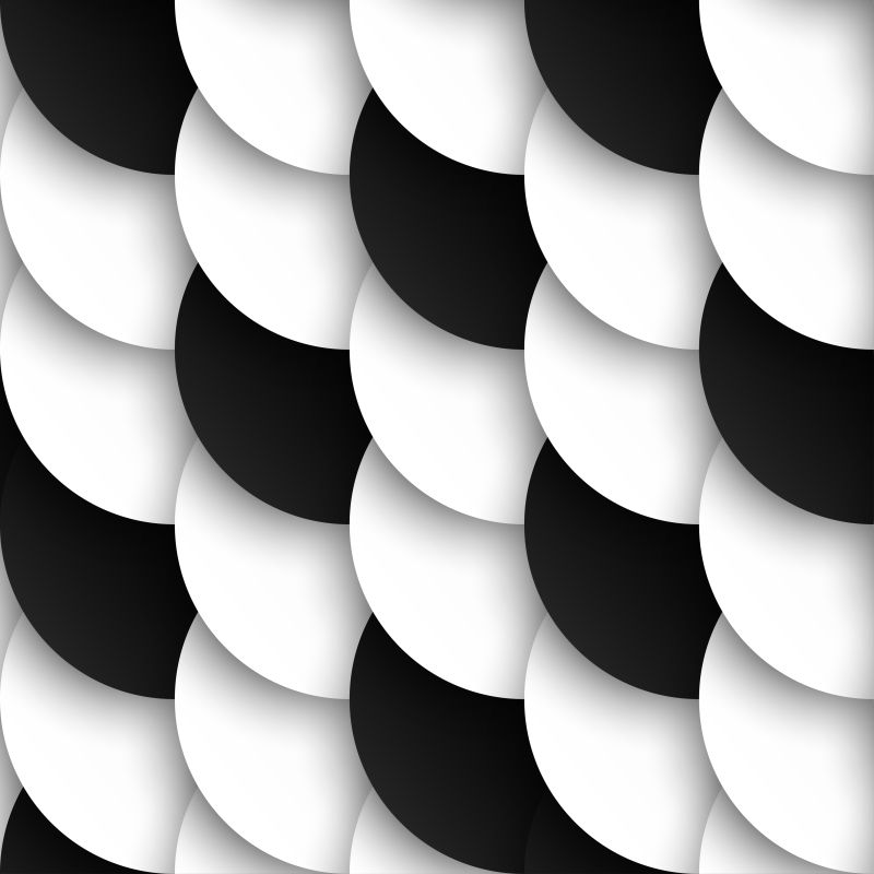 黑色和白色圆圈图案的矢量背景