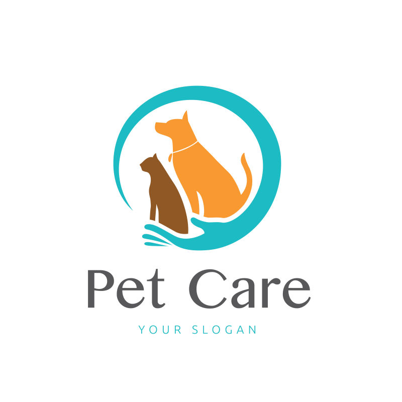矢量宠物的护理标志logo
