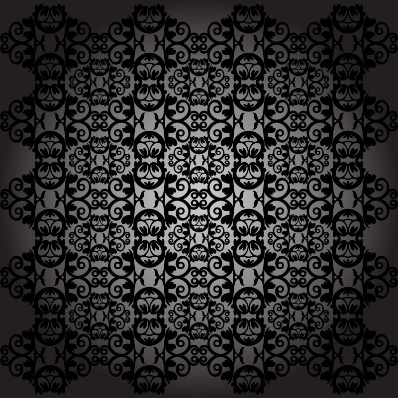 创意几何哥特式黑色图案矢量背景