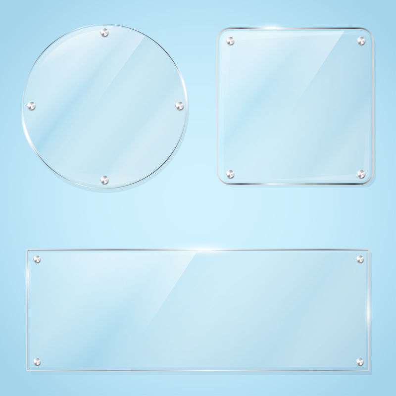 白色透明矢量玻璃设计模板元素