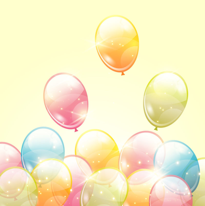 矢量生日快乐气球背景