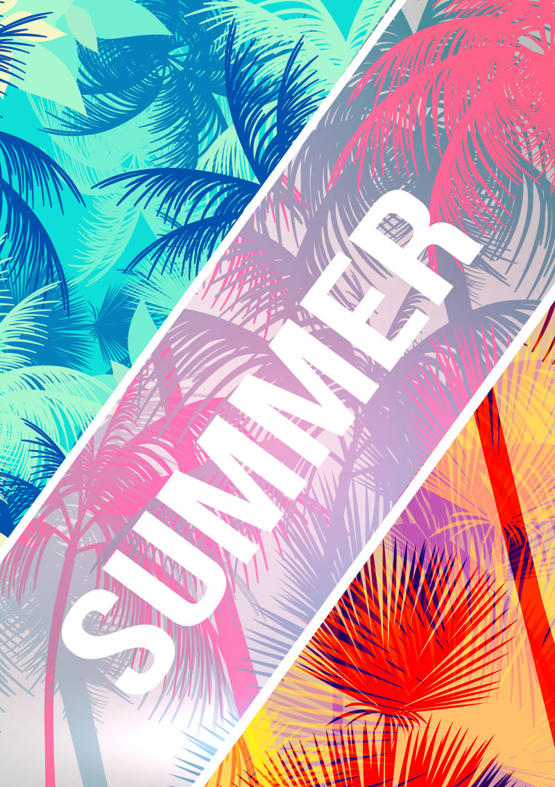 矢量热情的夏季沙滩海报设计
