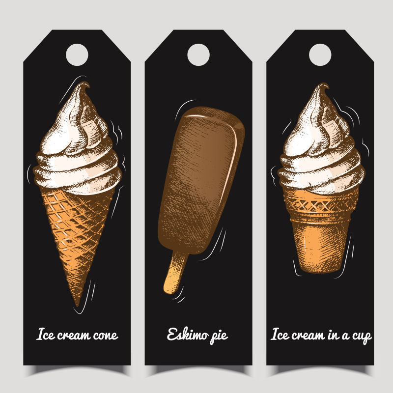矢量的冰淇淋标签设计