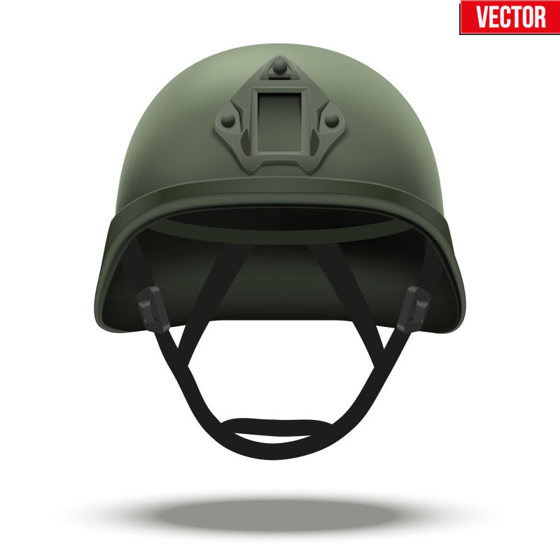 绿色的军事战术头盔矢量