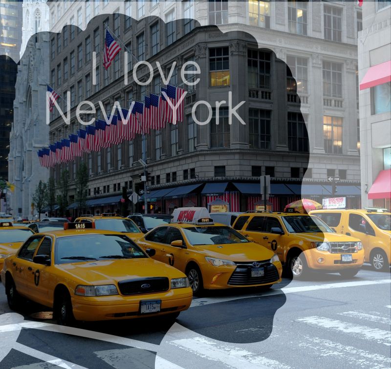 黄色出租车在曼哈顿的街头