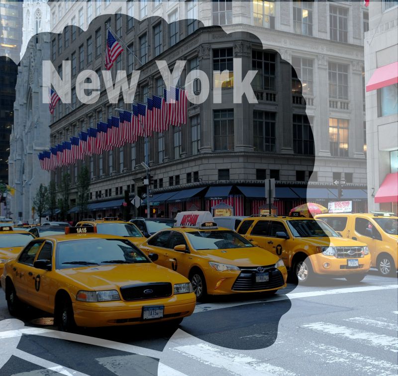 黄色出租车在曼哈顿街头