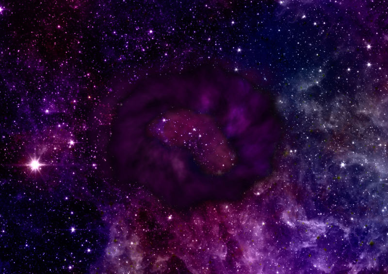 美丽紫色的宇宙星云
