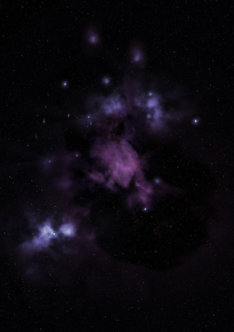 黑暗宇宙下的紫色云团