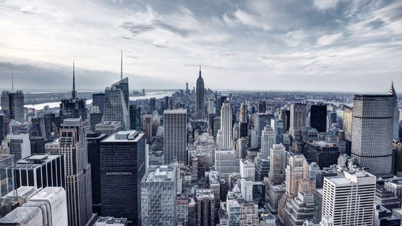 曼哈顿纽约市中心的全景