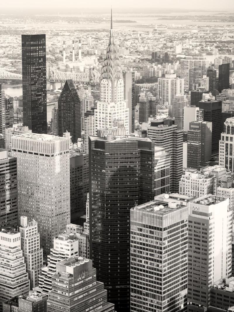 纽约克莱斯勒大厦在内的纽约黑白观