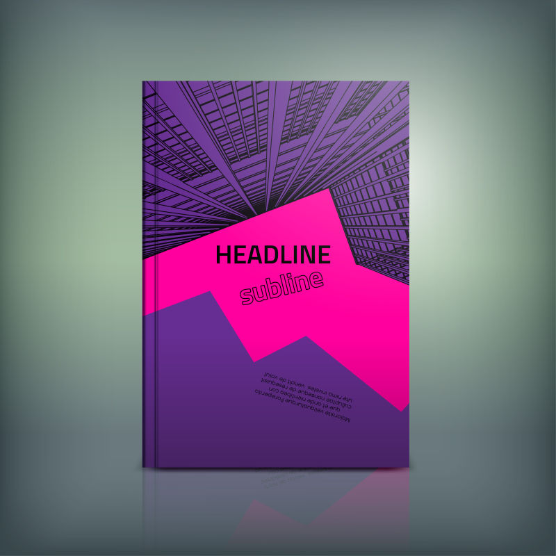 矢量紫色粉色的商业手册封面设计