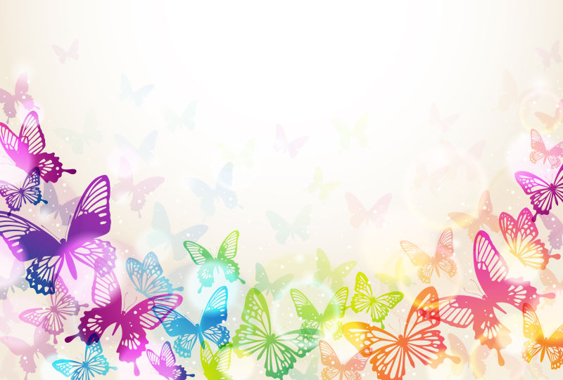 创意矢量有光点的彩色蝴蝶