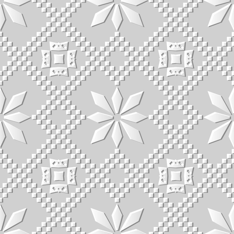 白色花卉图案的矢量背景