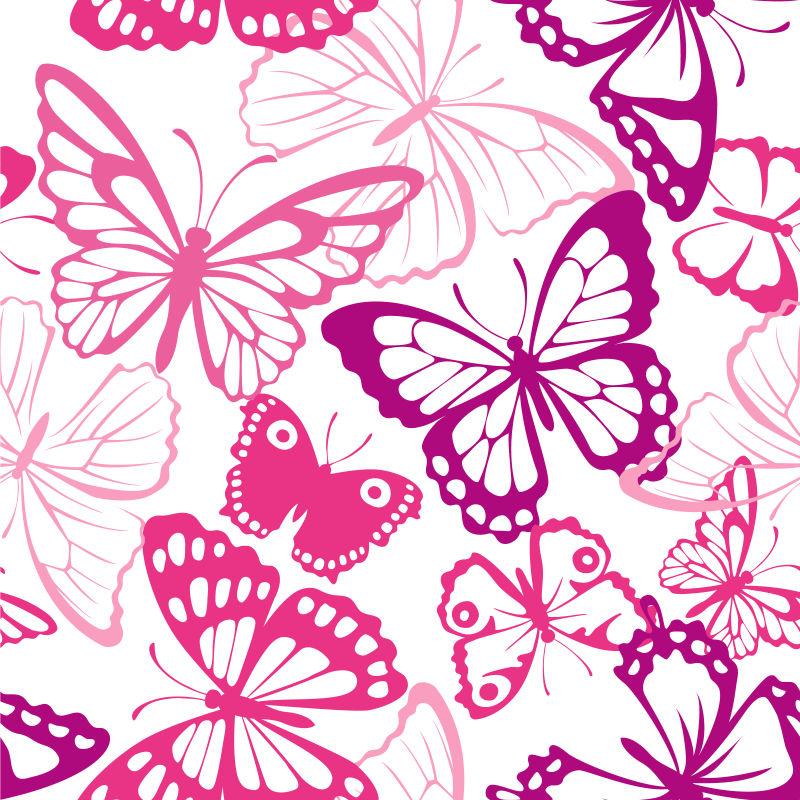 创意矢量粉红色蝴蝶插图