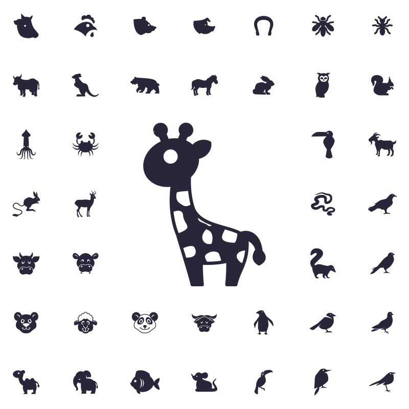 创意矢量长颈鹿的图标设计