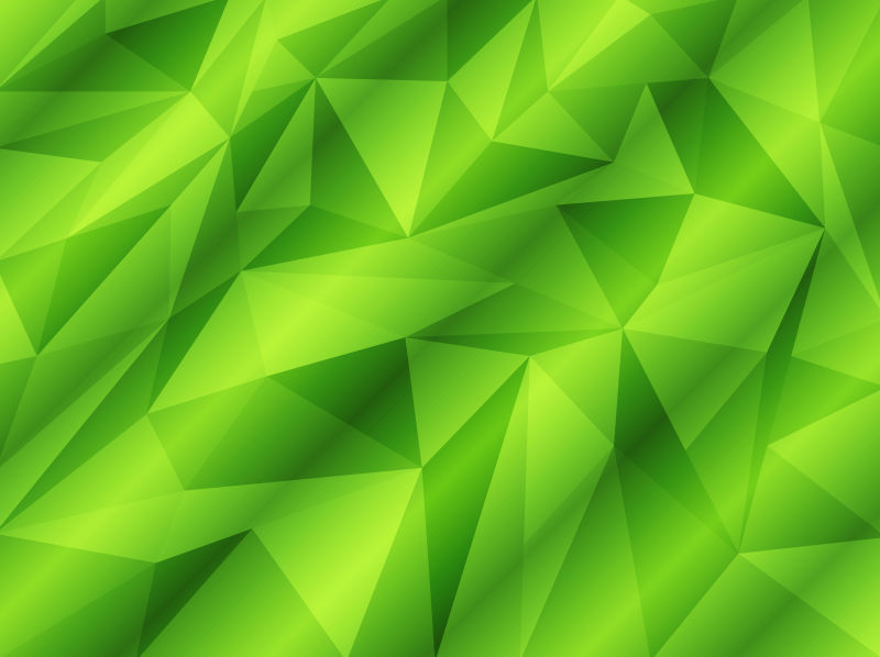 创意矢量绿色立体三角形背景