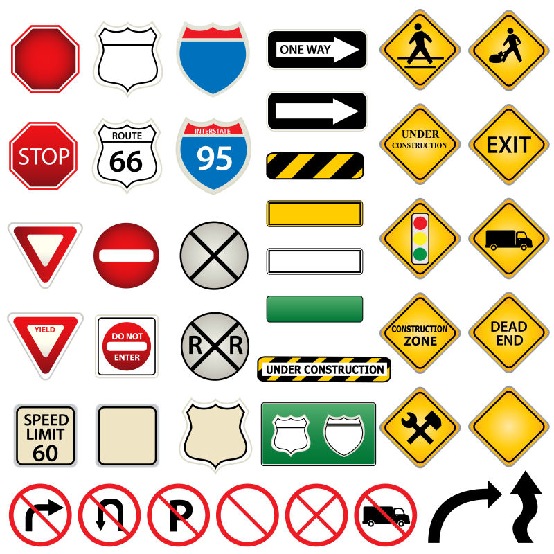 道路交通的矢量标志
