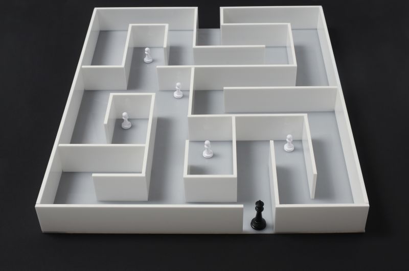 在迷宫中下棋的概念图