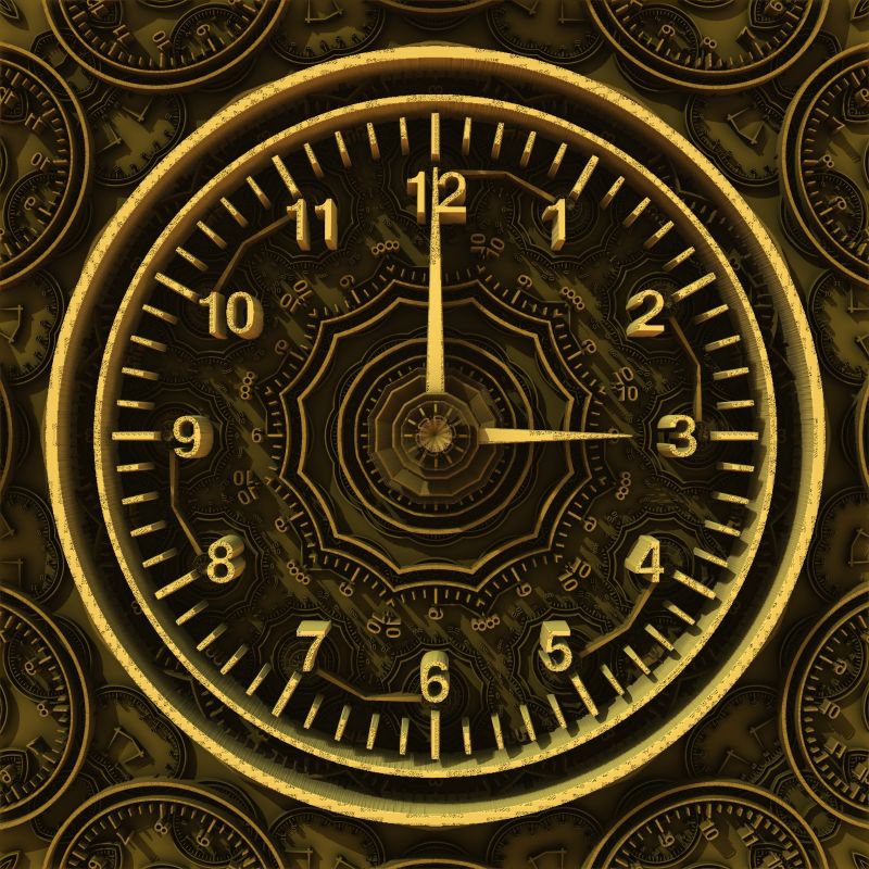 老式的黄色古董钟表