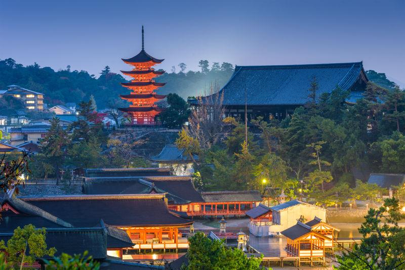 日本广岛宫岛寺庙建筑