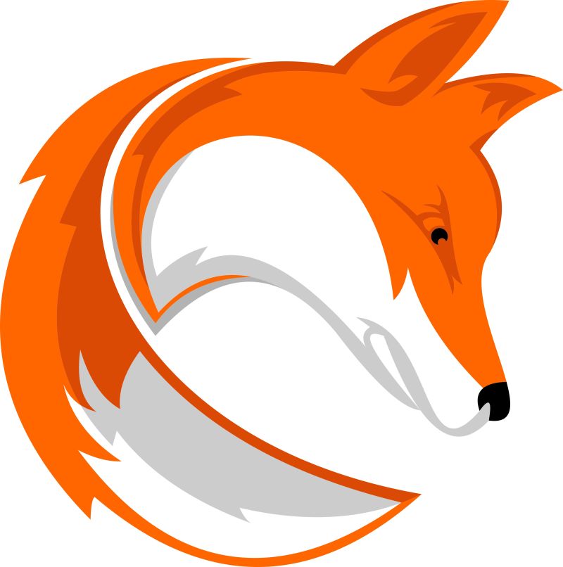 矢量卡通狐狸的标志设计