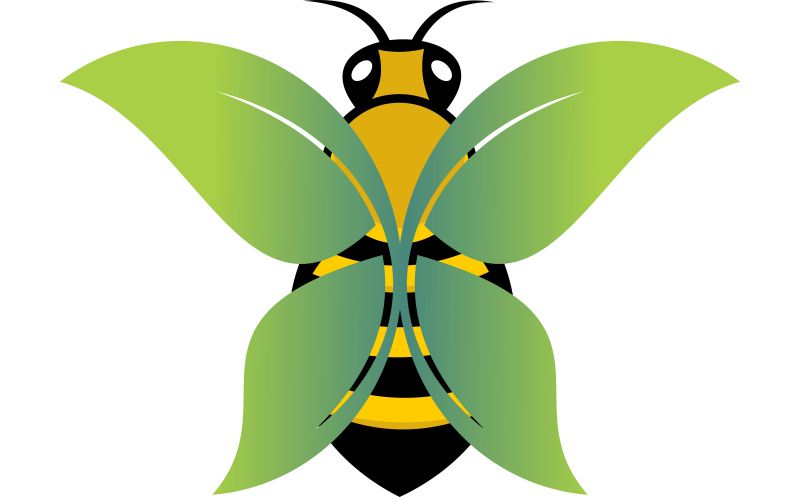 矢量卡通蜜蜂的标志插图