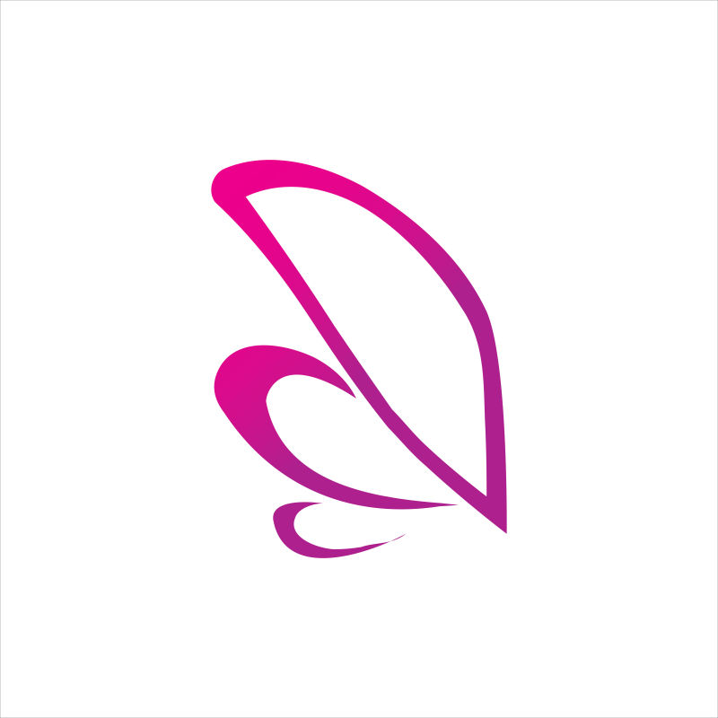 矢量的粉色蝴蝶翅膀logo设计