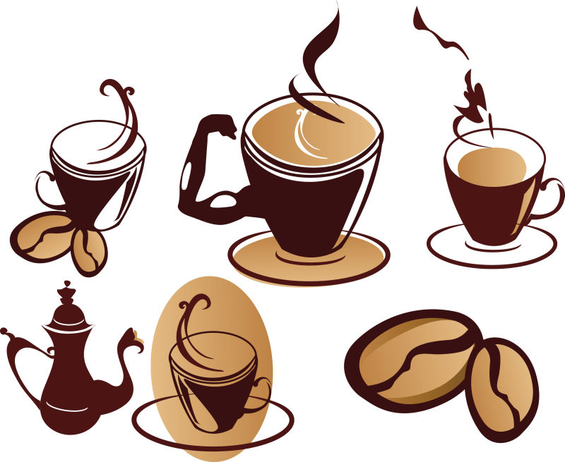 抽象矢量咖啡设计元素