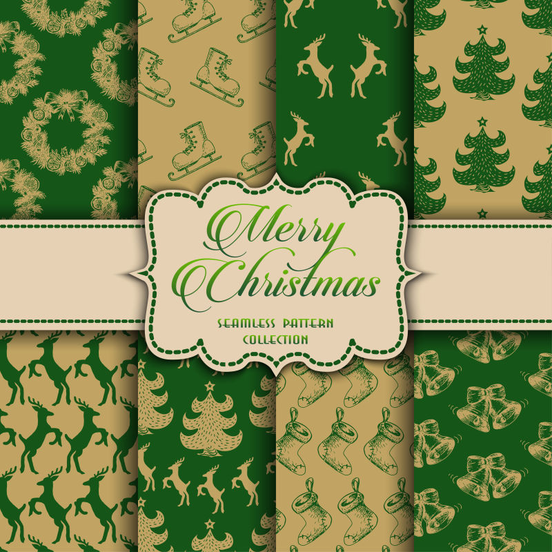 抽象矢量创意绿色圣诞节元素装饰背景