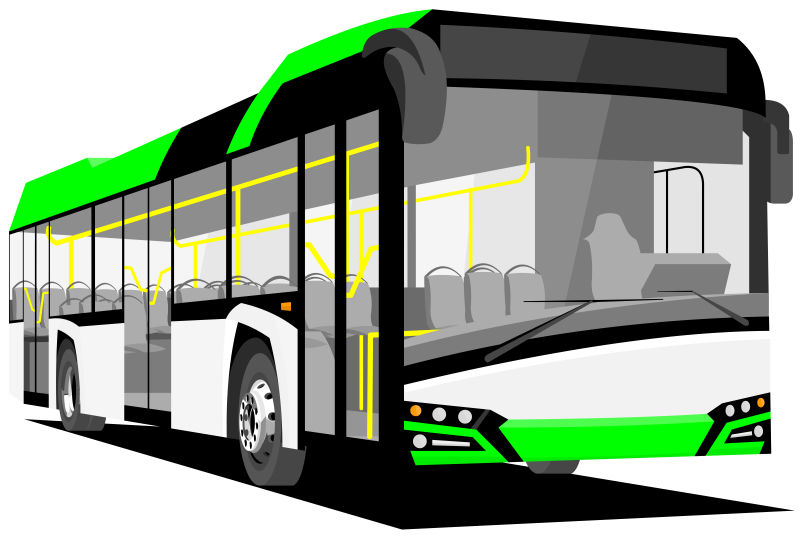 创意矢量白色绿色的公共汽车