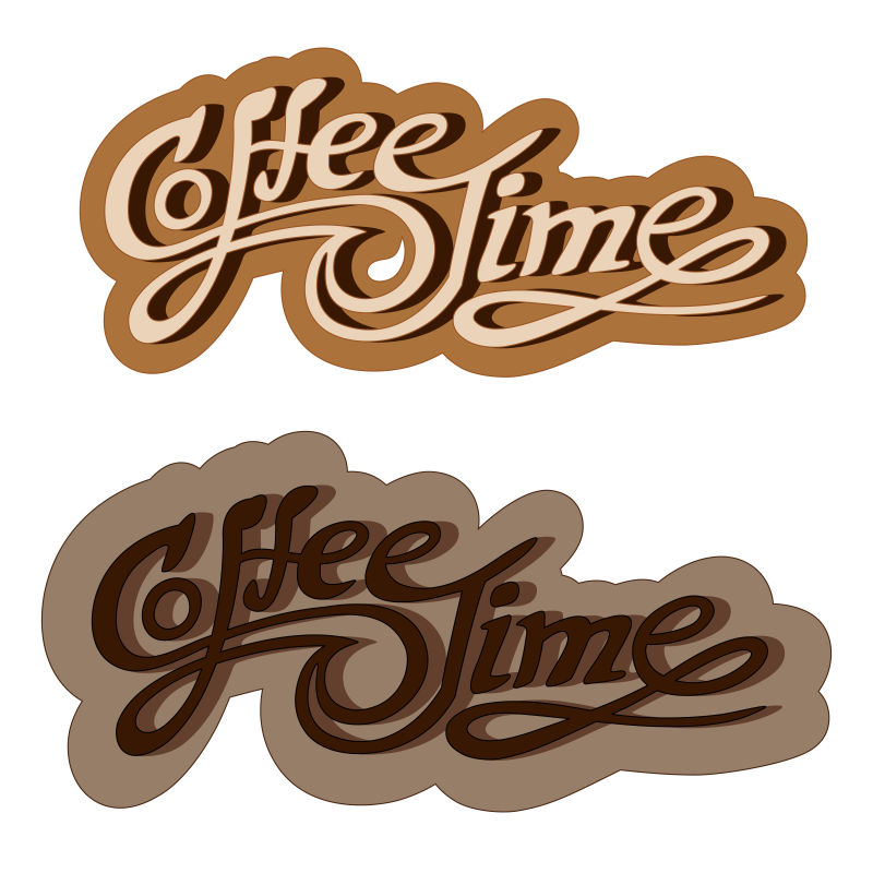矢量咖啡时间的创意标语设计