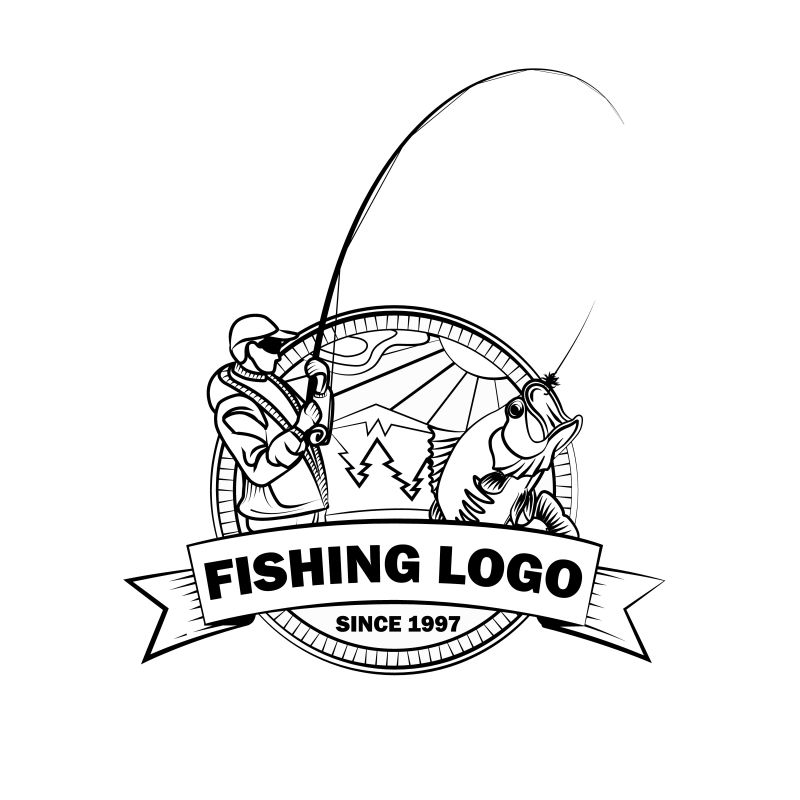 矢量的钓鱼主题logo