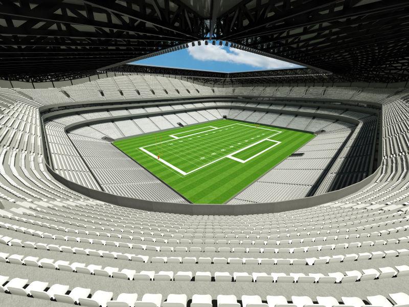3D白色座位足球场
