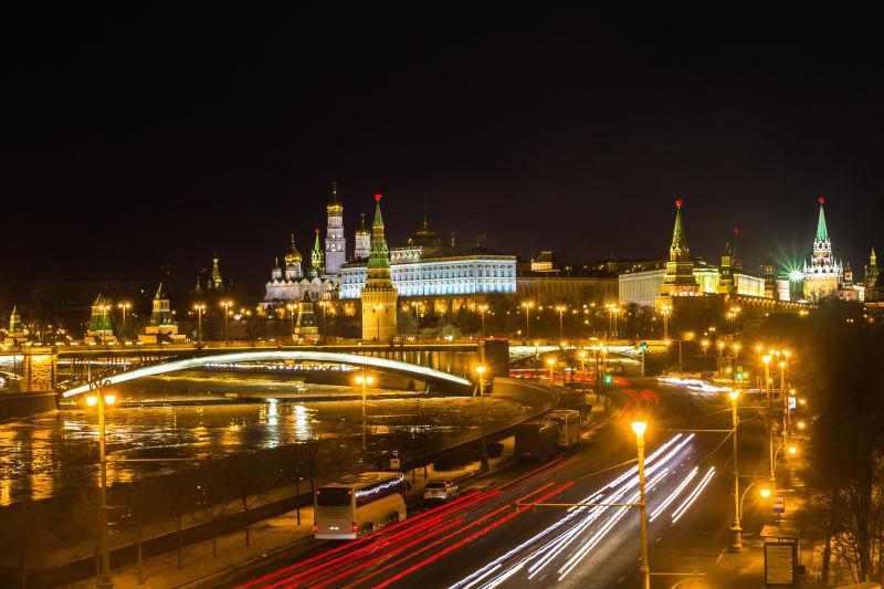 莫斯科城市建筑夜景