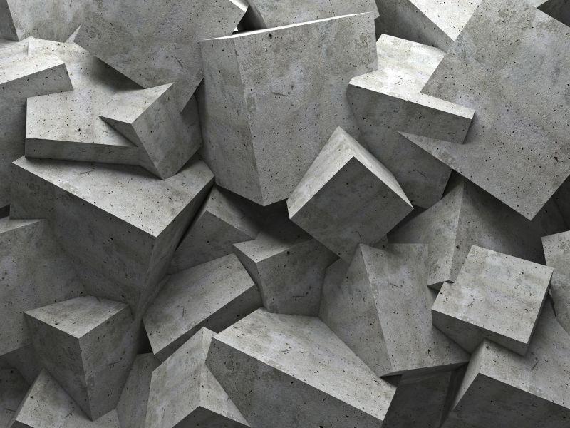 一些灰色的混凝土抽象几何形状