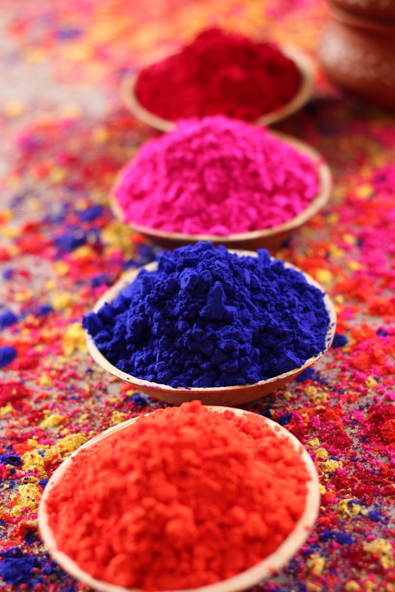 印度节日彩色颜料粉末