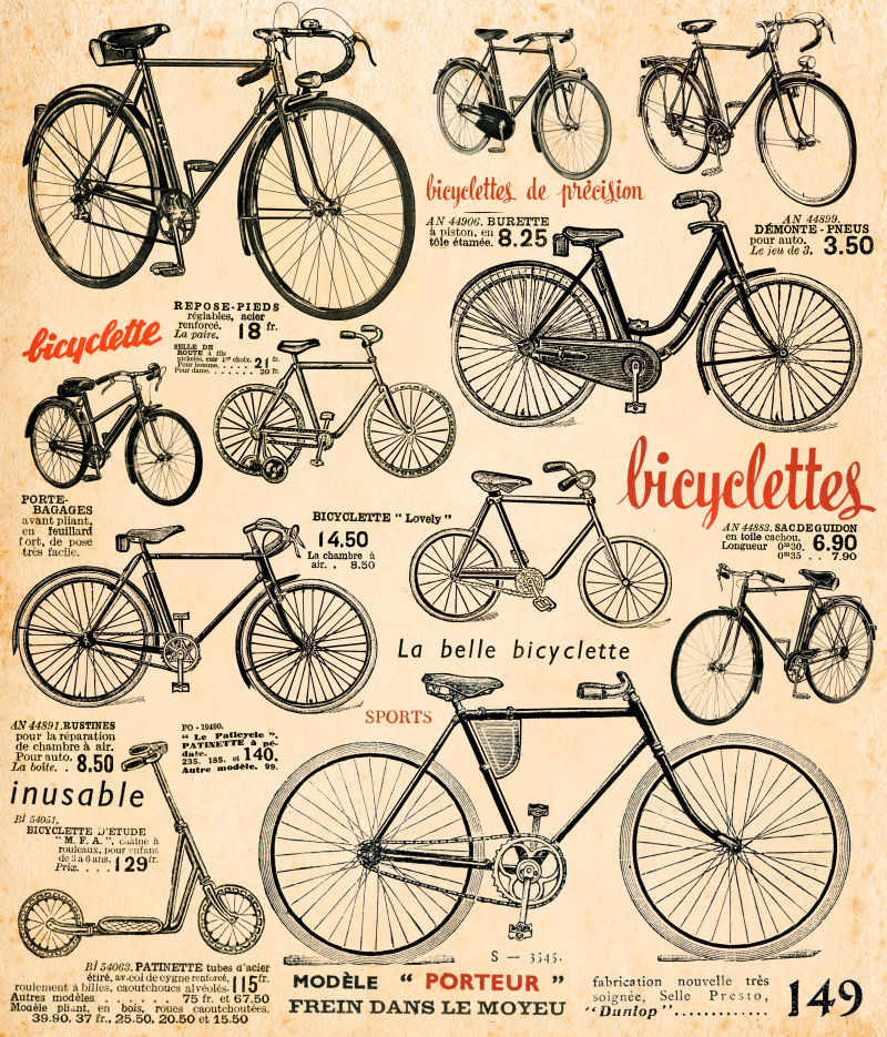 各式各样的自行车